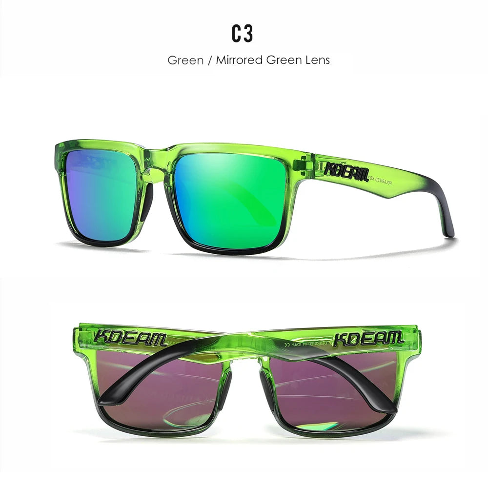 KDEAM Herren Polarisierte Sonnenbrille Quadratisch Casual Outdoor Sonnen Brille Frauen Unisex Sonnenbrille für Paare mit Neuer Verpackung