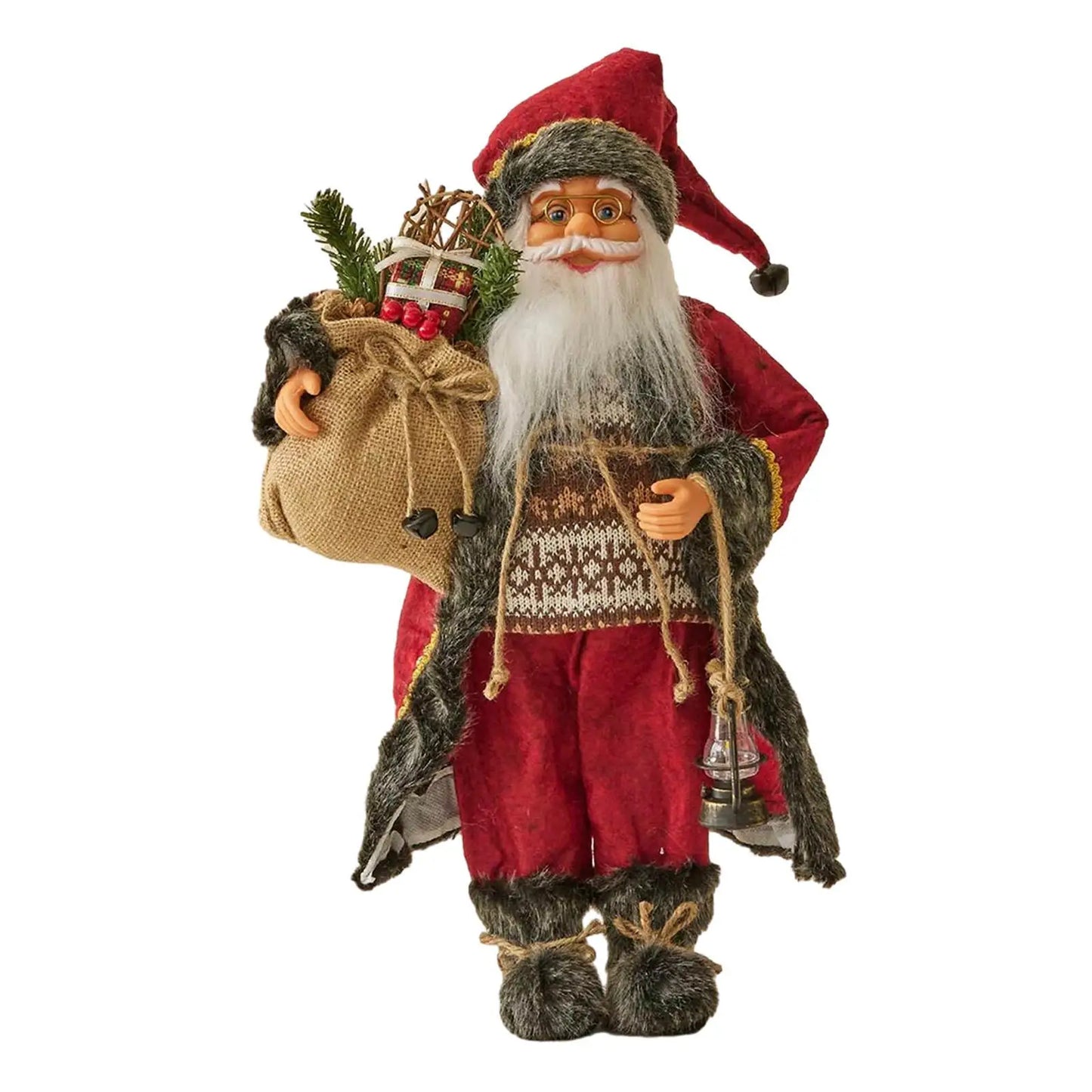 SantaKunst Realistischer Weihnachtsmann - Größe 20 cm, Handbemalt