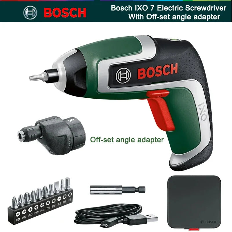 Akkuschrauber 2025: Bosch IXO 7 Cordless Electric Screwdriver USB Rechargeable - IXO 7th Compact 5.5Nm Max Torque Portable Power Machine Collection