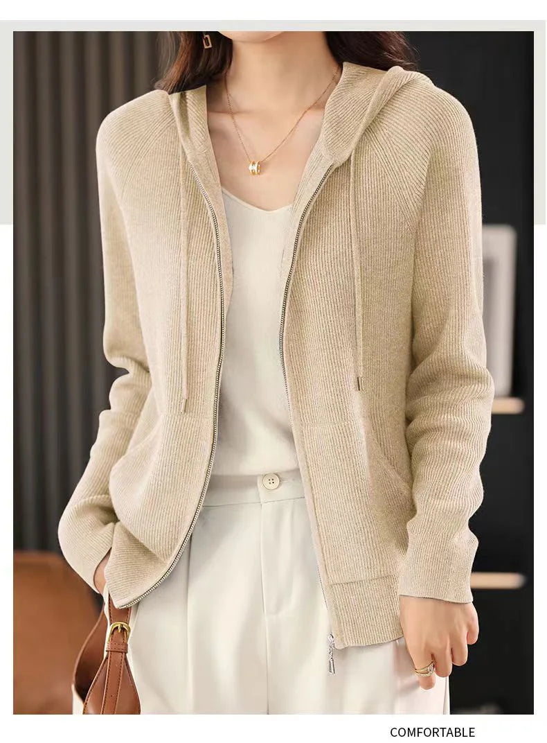 LTYQIN Cardigan Doppel-Reißverschluss-Größe M, 220–320 g/m²
