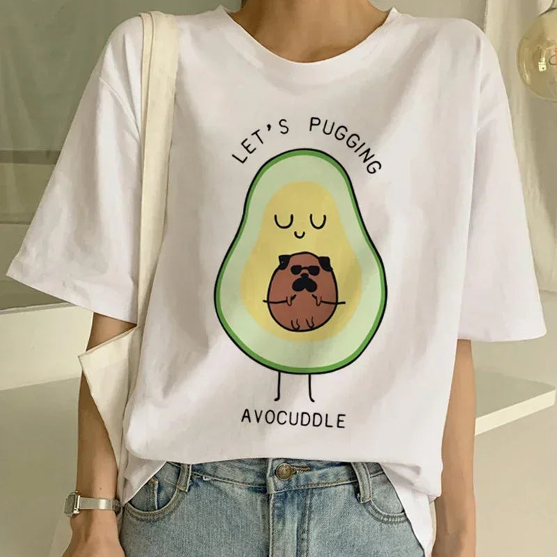 Women T-Shirt 2023 Summer Leopard Heart Print T Shirt Women Casual White Tops Loose Short Sleeve Tshirt Camisas Mujer