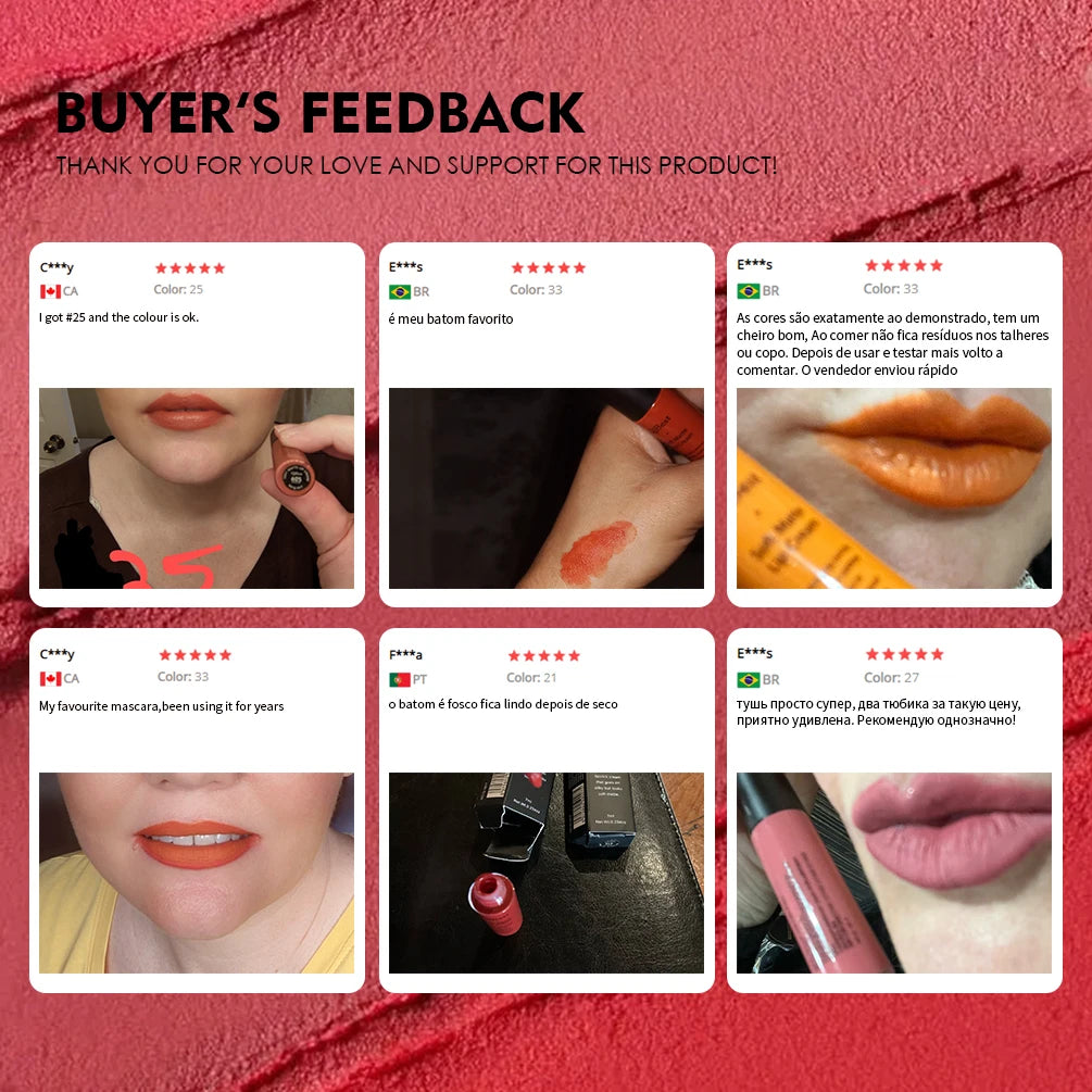 Matte Liquid Lipstick Waterproof Long Lasting