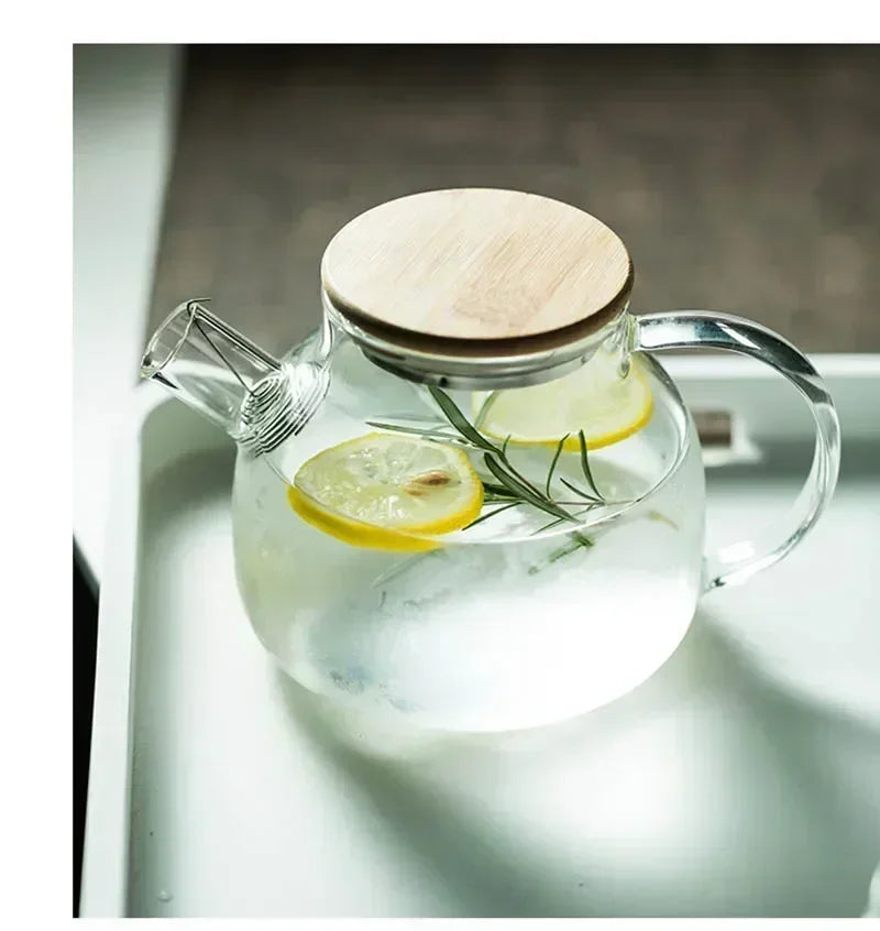 Borosilikat Teekanne Transparent Hitzebeständig - 1,8L Glas