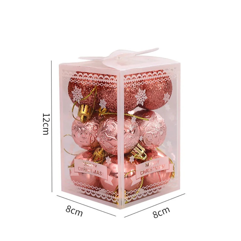 Choice Kugeln 12er Set - Kunststoff-Weihnachtskugeln 4 cm, 9 Farben