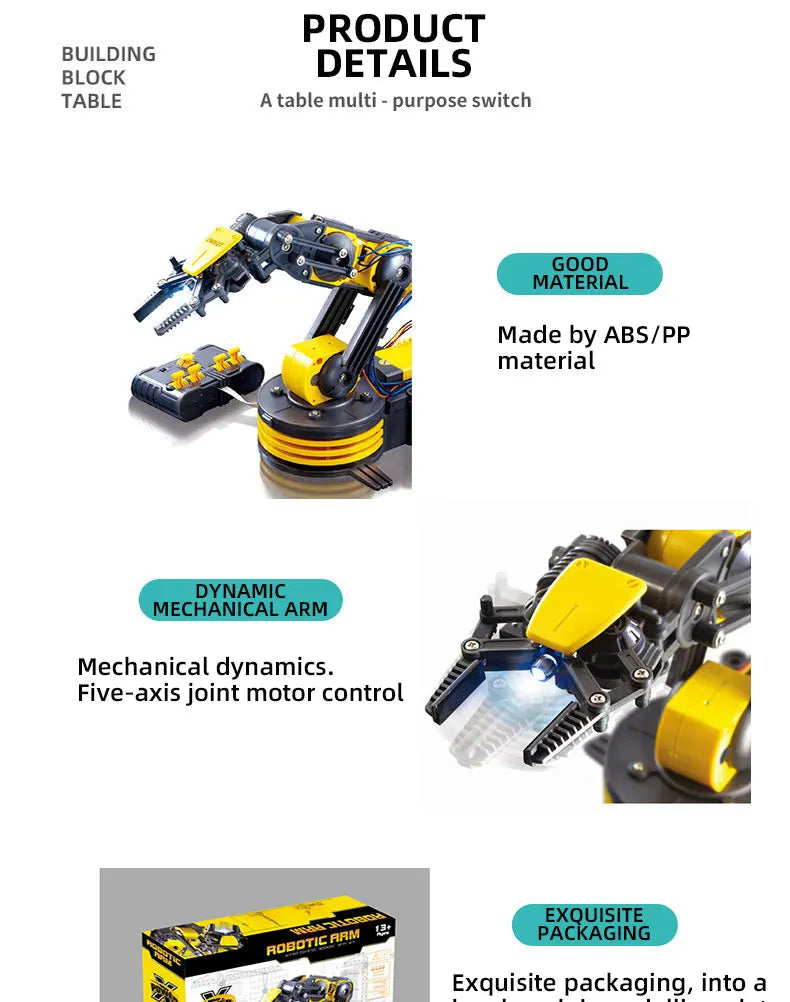 Telecomandă manipulator DIY electric științific robot braț experiment asamblare copii jucării educative cadou de ziua de naștere copil