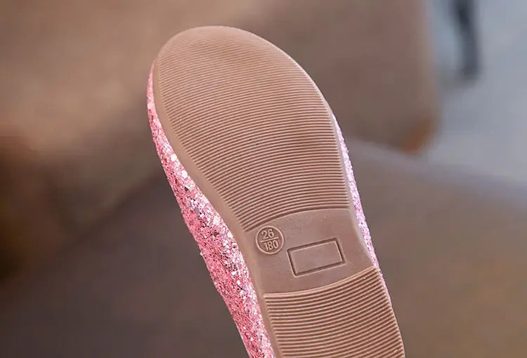 Mädchen Prinzessin Schuhe 2025 - Frühling Herbst Baby Weiche Sohle Tanz Ballet Flats - Rosa Bling Süße Schuhe 7-13J Größe 26-35
