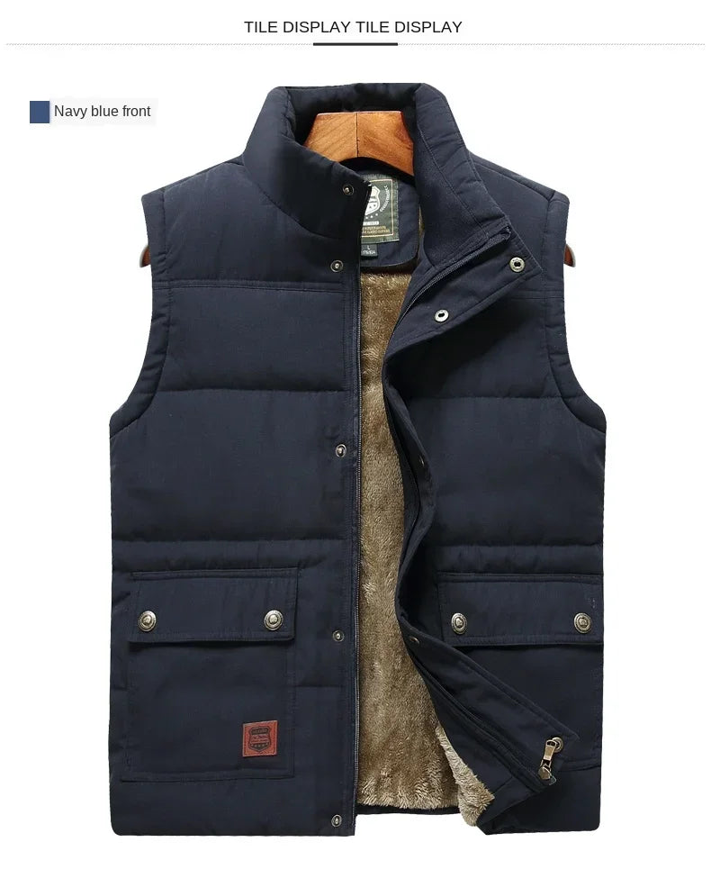 MAINKU Puffer-Weste Leicht Mit Fleecefutter Reißverschluss Größe 8XL - Warme Herren Weste Outdoor