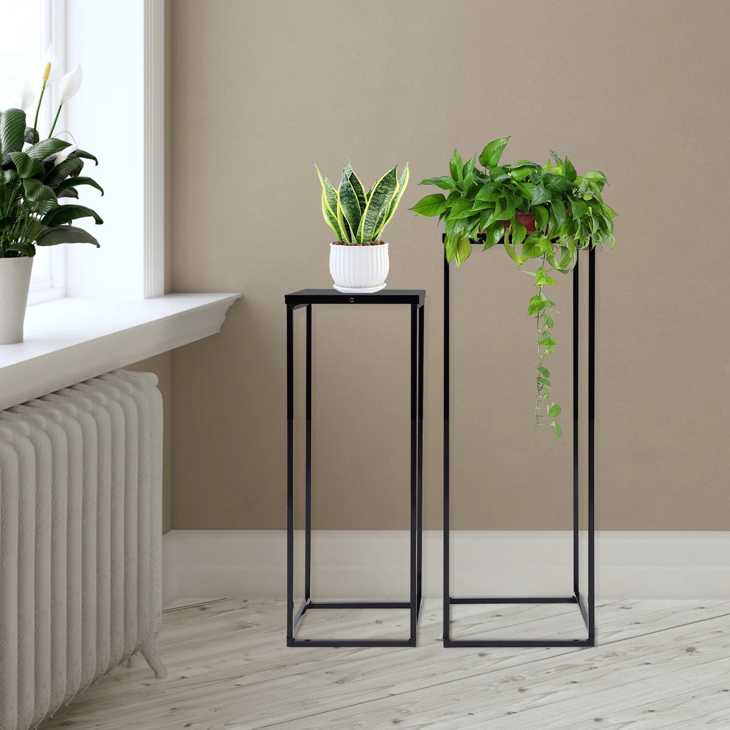 Bymaocar Pflanzenständer-Set 70/60 cm Metall Tragfähigkeit 4-5 kg