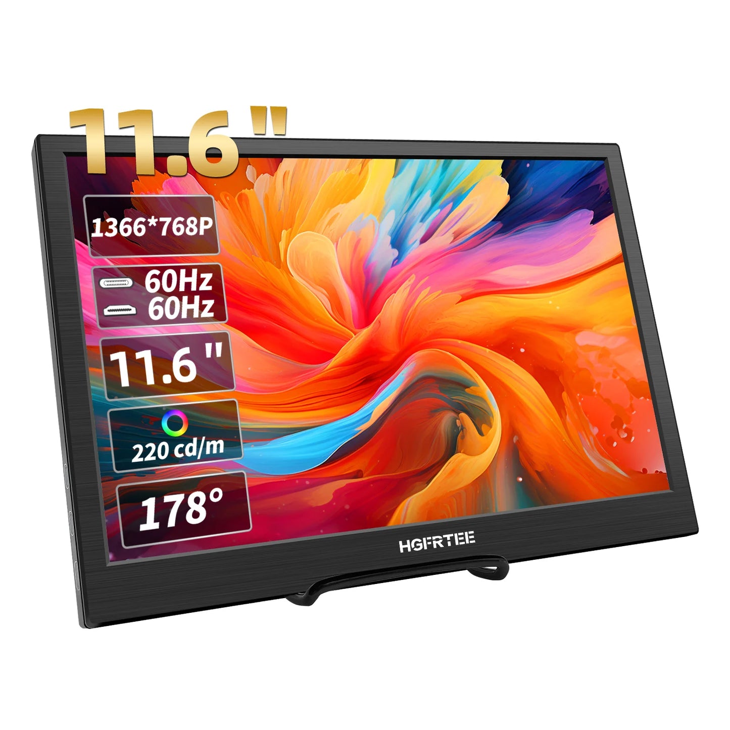 HGFRTEE 11,6 Zoll Portabler Monitor - Gaming- und Erweiterungsmonitor mit HDMI-Anschluss für Laptop, Switch, PS4 und Raspberry Pi