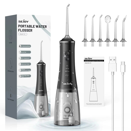Munddusche 2025: Sejoy Dental Munddusche Wasserflosser - Zahnreiniger mit 4 Düsen und 4 Modi für professionelle Zahnpflege