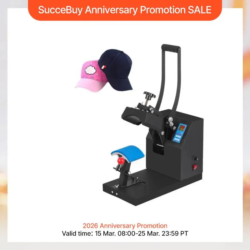 SucceBuy Hutkappe Wärmepresse Display - Heizfläche 5,5x3,5 110/220V by Golden Bridge Store