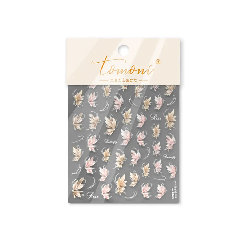RhstoeChoice 5D Schmetterling Nagelsticker - PET 10.3x8cm1St