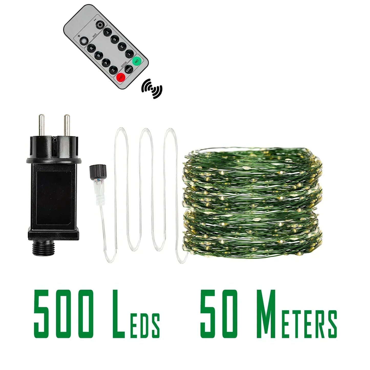 LumenGlow LED Lichterkette Kupferdraht - Fernbedienung, 10 m, 200 LEDs