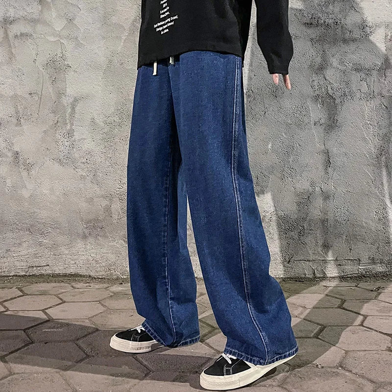 SHAN BAOC Loose Jeans Weit - Elastischer Bund Denims
