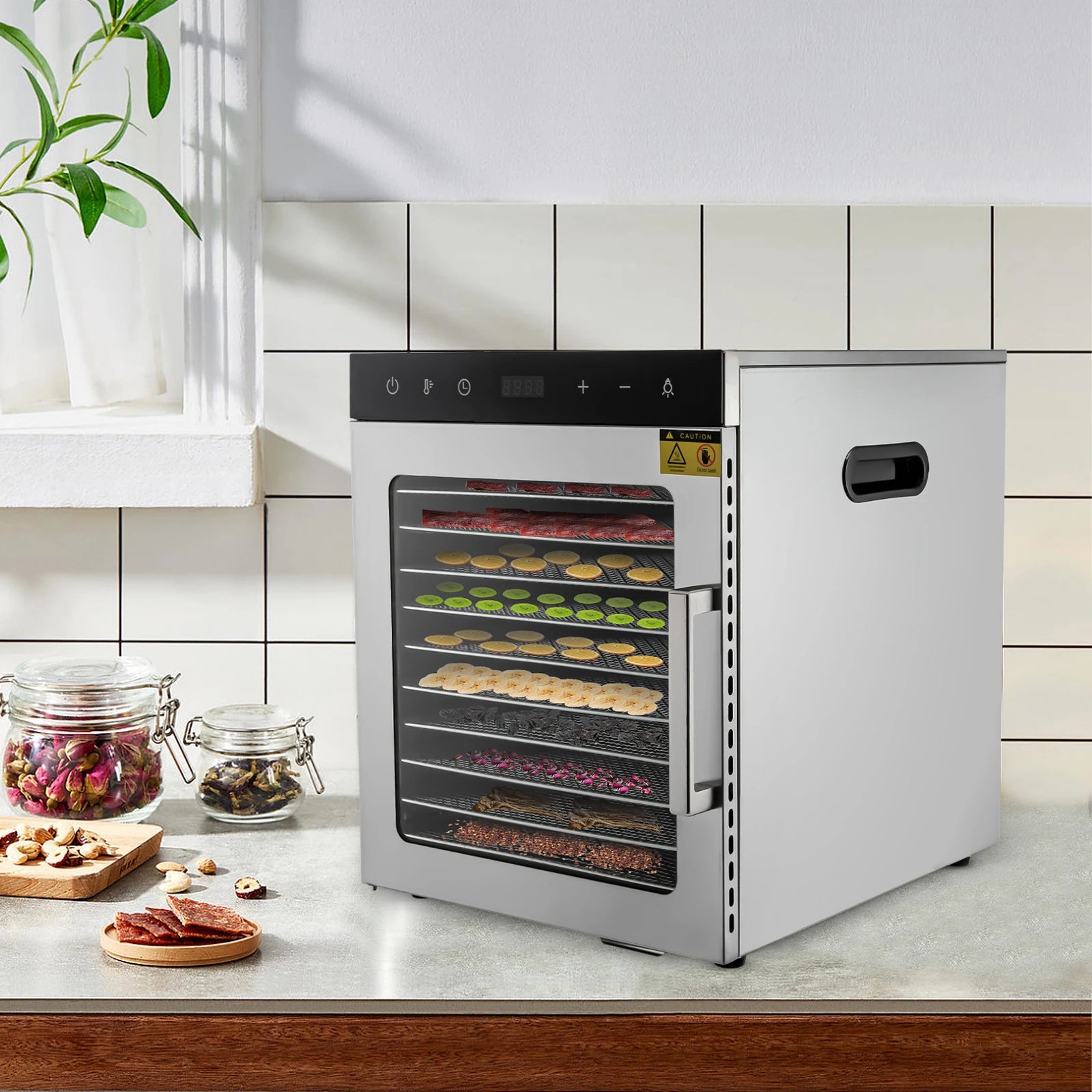 DörrPro SS-10H Dehydriergerät - 10 Einsätze 800W Kompakt Maße by Golden Bridge Store