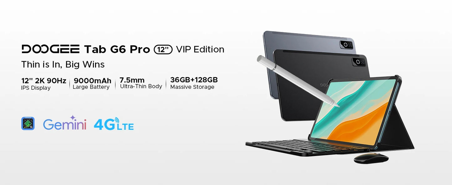 DOOGEE Tab G6 Pro Ultra Dünnes Metallgehäuse - 9000mAh, 8GB Ram, 128GB ROM