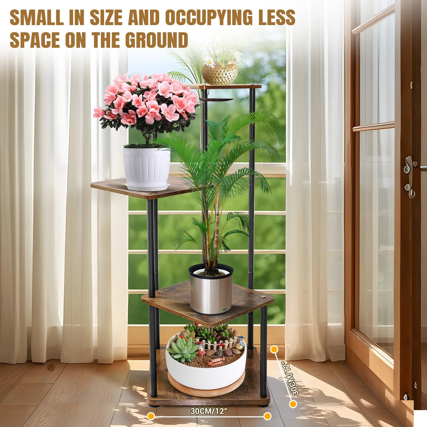 NatureLine Pflanzenständer 4 Bis 6-Stufig Metall Innen 80-132 cm