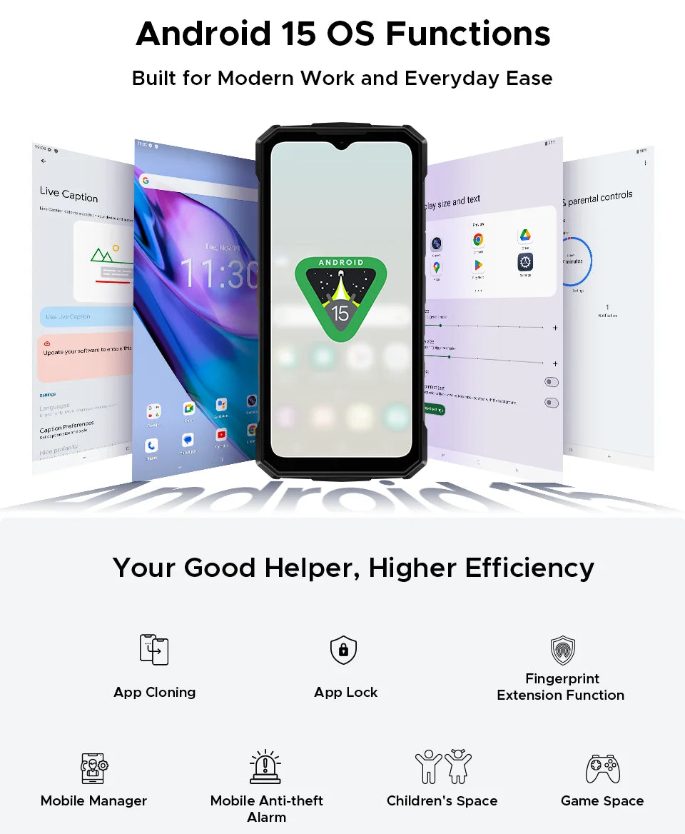 DOOGEE Fire 7 Robustes Smartphone - Akk 13000 mAh, 18W, 6,6 Zoll