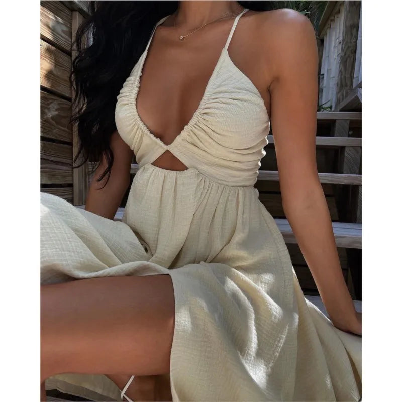 Luna Wickelkleid V-Ausschnitt - Urlaub Sommer Maxi S M L