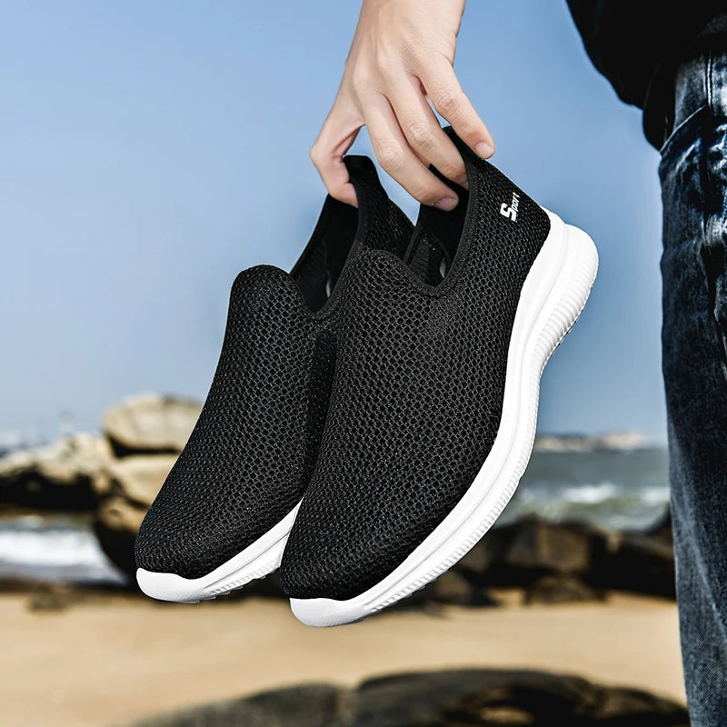 Herren Sneakers Atmungsaktiv Sommer Unisex Casual Schuhe Outdoor Rutschfest Mesh Loafers Walking Leicht Mode Männlich Tennis Schuhe