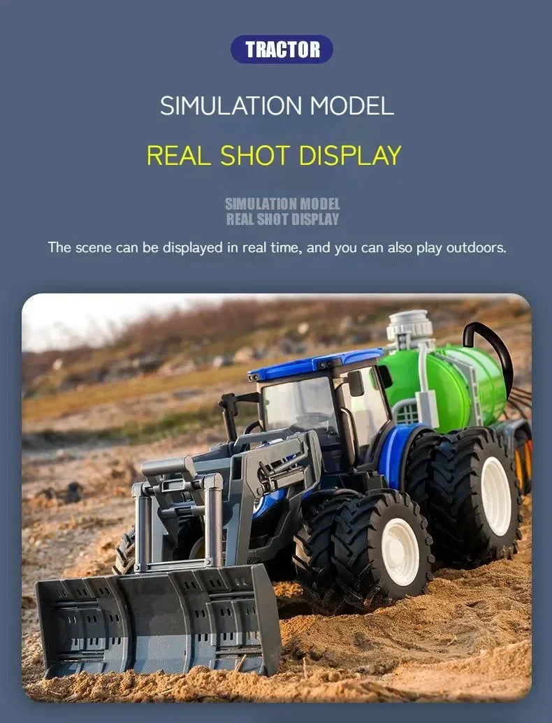 RC Auto 1:24 Legierung Ferngesteuert Traktor Spielzeug Mit Scheinwerfer Simulation Elektrisch Farm Truck Spielzeug Set Kind Outdoor Spielzeug Geschenke