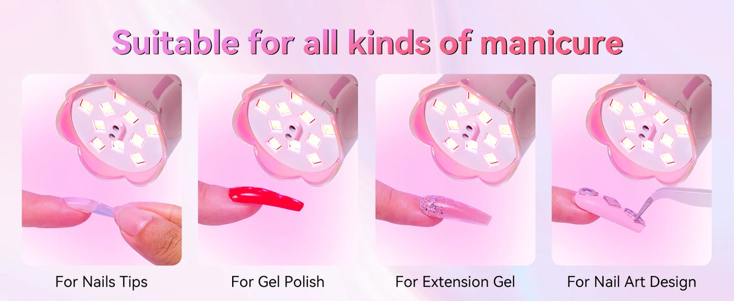 Makartt UV LED Nail Lamp Rechargeable Mini UV Light for Gel Nails Polish Fast Curing Goosenecks UV Lamp 10W Equitment Manicure