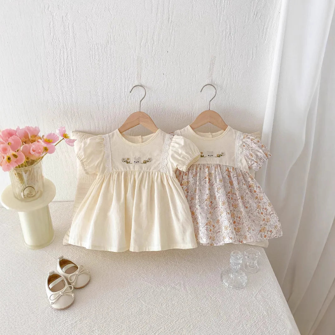 NELNKAGHY Kleid Spitze Baumwolle - Floral Prinzessin Gr 80