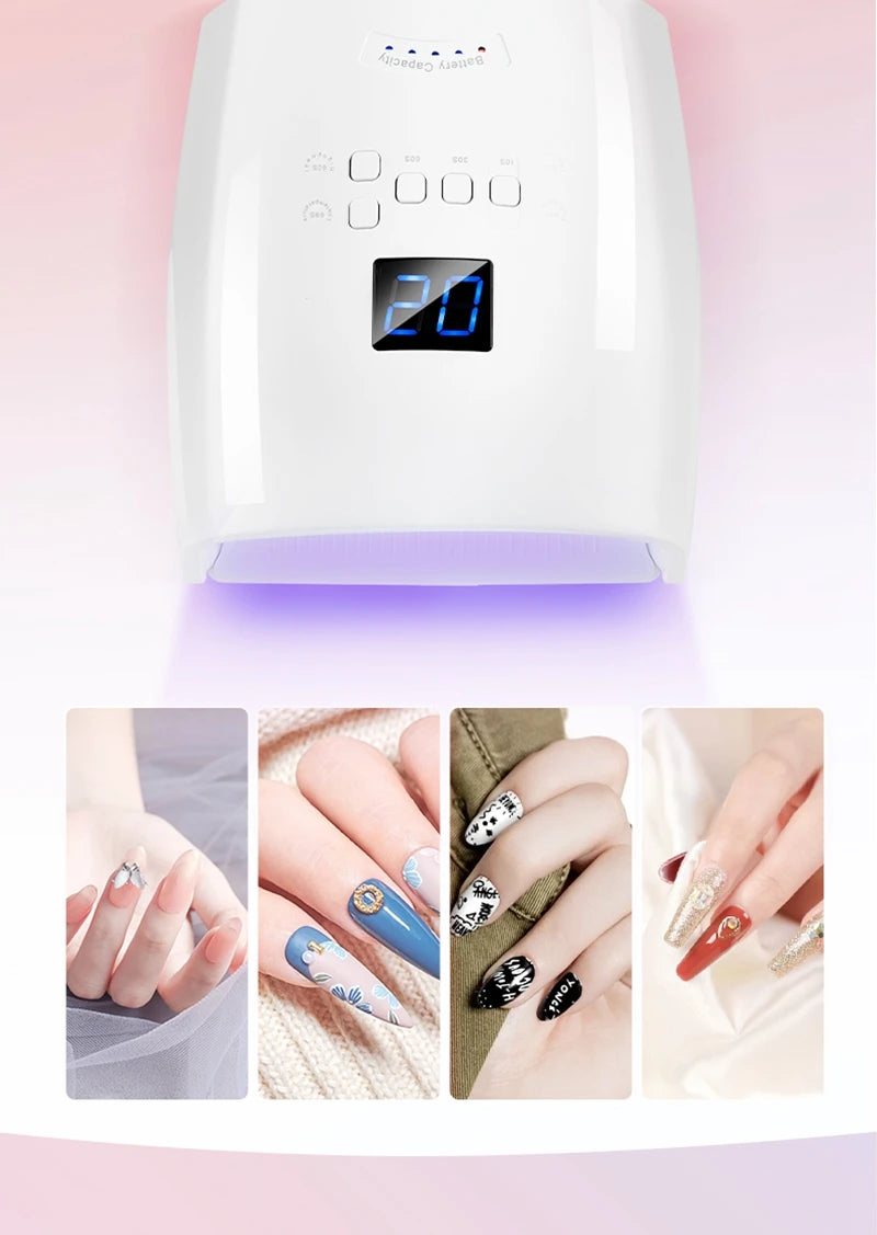 Rechargeable UV LED Lamp for Nails Wireless Gel Polish Nail Dryer Pedicure Manicure Light Cordless LED Nail Lamp For Manicure