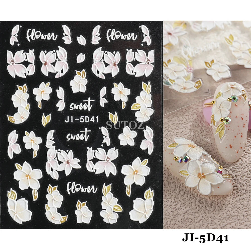 GL5D-K256 5D Sonnenblumen Nagelsticker - Herbstdesign Prägung