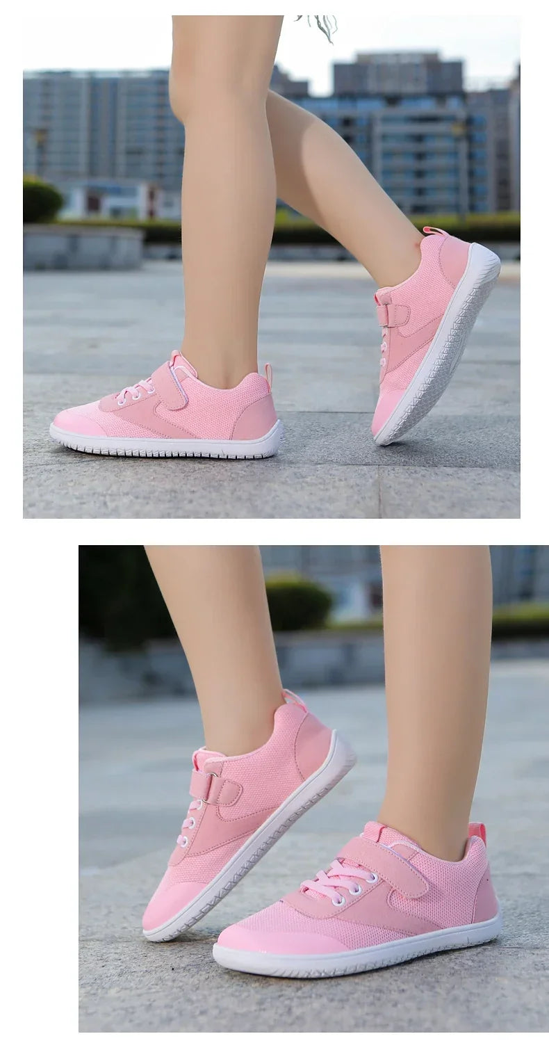 Kinder Weite Barfuß Schuhe - Minimalistische Jungen Mädchen Sneaker - Leichtgewicht Rutschfest Kinder Walking Schuhe Casual Skate Flats