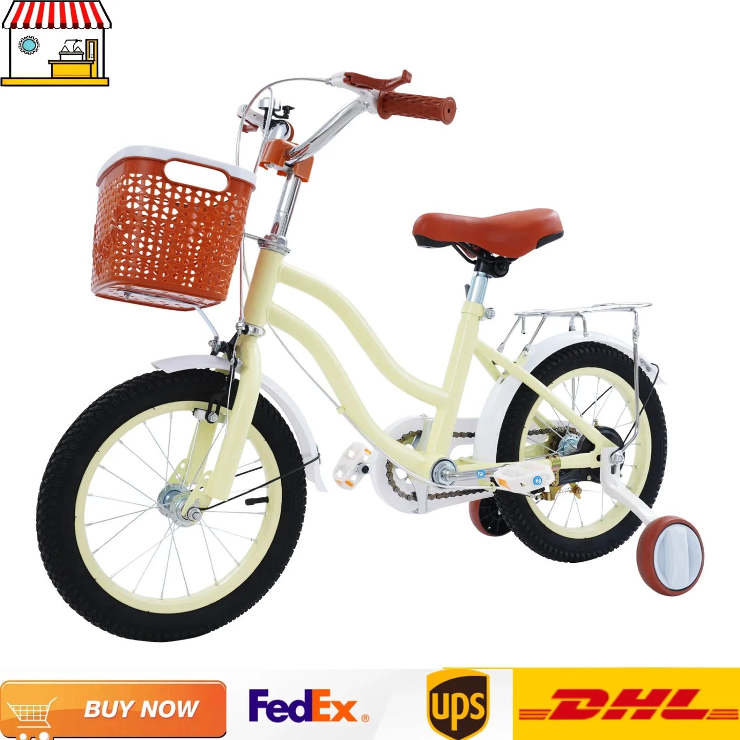 Kinderfahrrad aus Kohlenstoffstahl | 14" höhenverstellbares Kinderfahrrad mit Stützrädern für Jungen und Mädchen im Alter von 3–7 Jahren by Golden Bridge Store