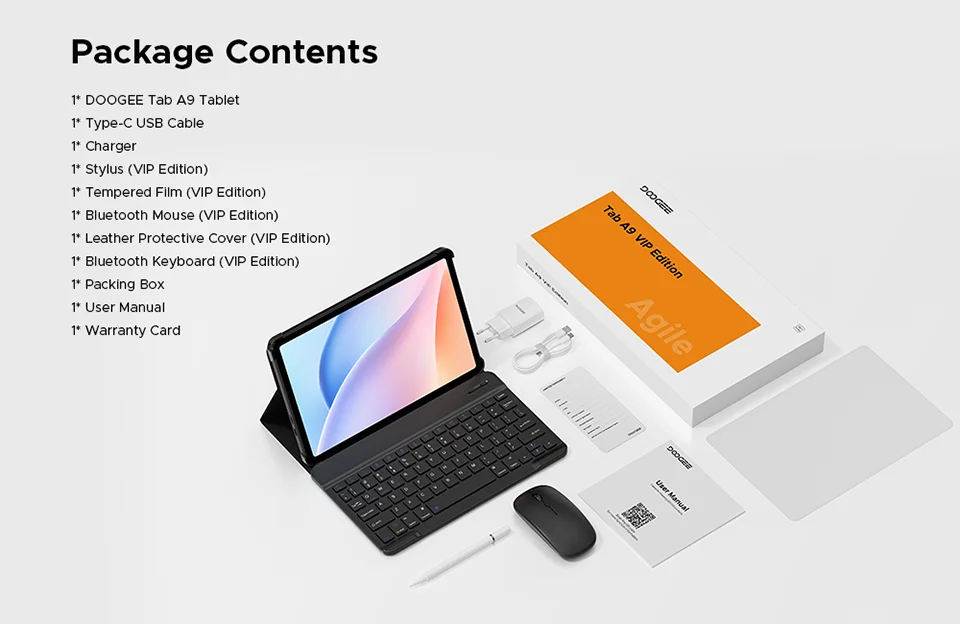 DOOGEE Tab A9 Tablet HD-Display - 12GB RAM 6580mAh 10,1 Zoll