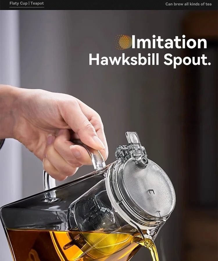 GIANXI Glass Teapot And Pot Household Tea Set Teapot Heat-resistant Tea Water Separation Filter Flower Teapot Glass Teapot