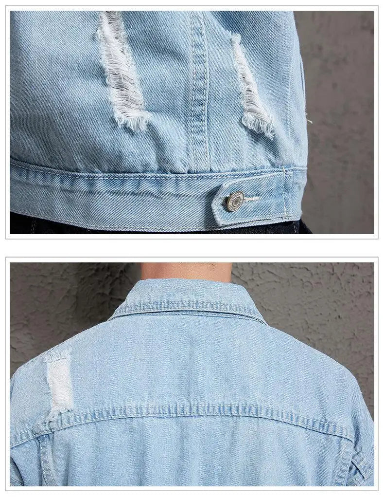 CN Guangdong Denim Mantel - Leicht Größe M Knopfverschluss