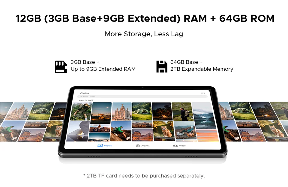 DOOGEE Tab A9 Tablet HD-Display - 12GB RAM 6580mAh 10,1 Zoll