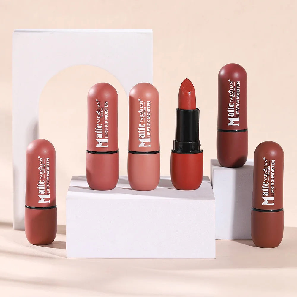 Lippenstift 2025: 6 Colors Sexy Matte Lipstick Waterproof Long Lasting - Color Rendering Non-stick Velvet Lips Liner Pencil Woman Makeup Cosmetics Collection