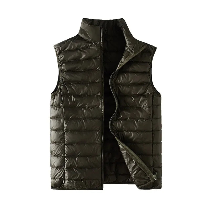 Blaue Herren-Weste Stehkragen - Dünn, Ärmellos, M-4XL