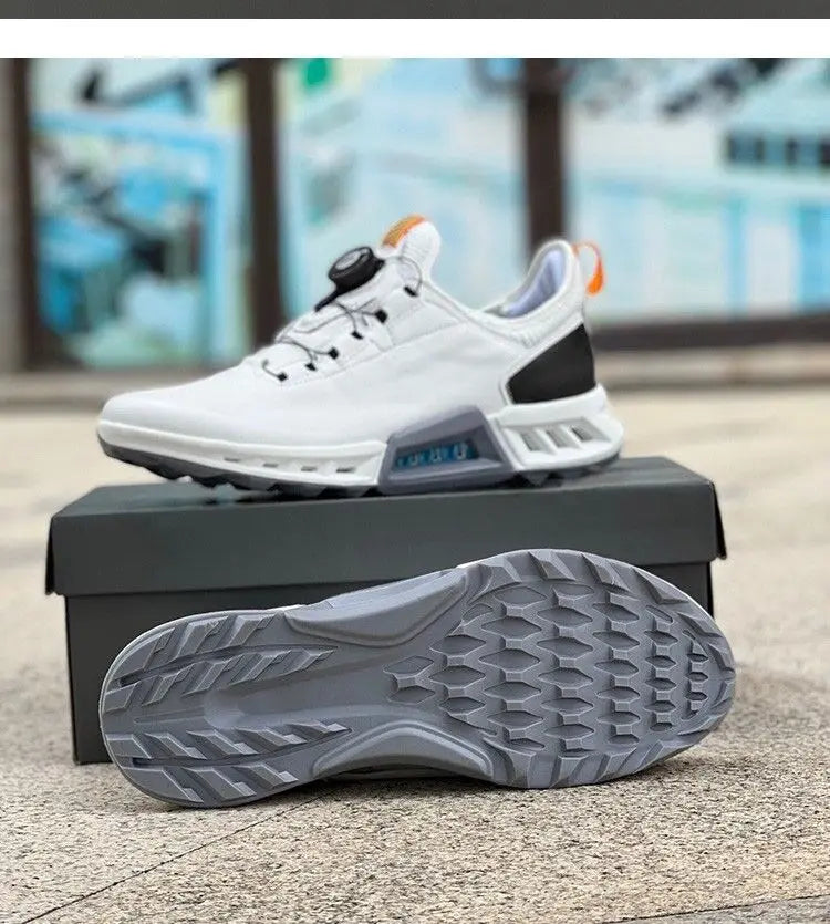 TAQCMSCN Echtes Leder Golfschuhe - Größe 42, TPU-Sohle, Leicht, Herren Für Training Und Spiel