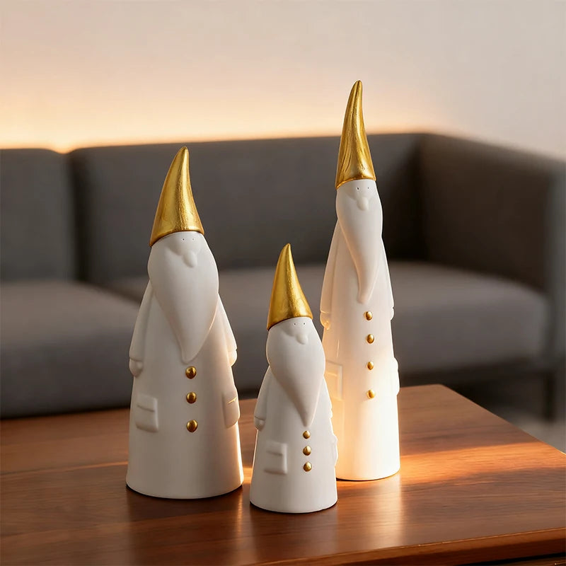 MINISO Nordischer Stil Weihnachtsmann Set - Größe Klein, Harz, 4 Stück