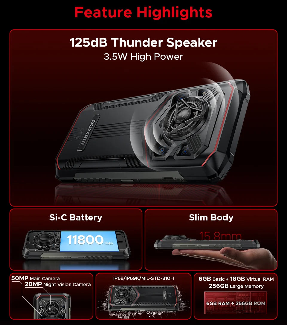 DOOGEE Blade20 Pro Robustes Smartphone - 11800mAh 18W 6,6 Zoll