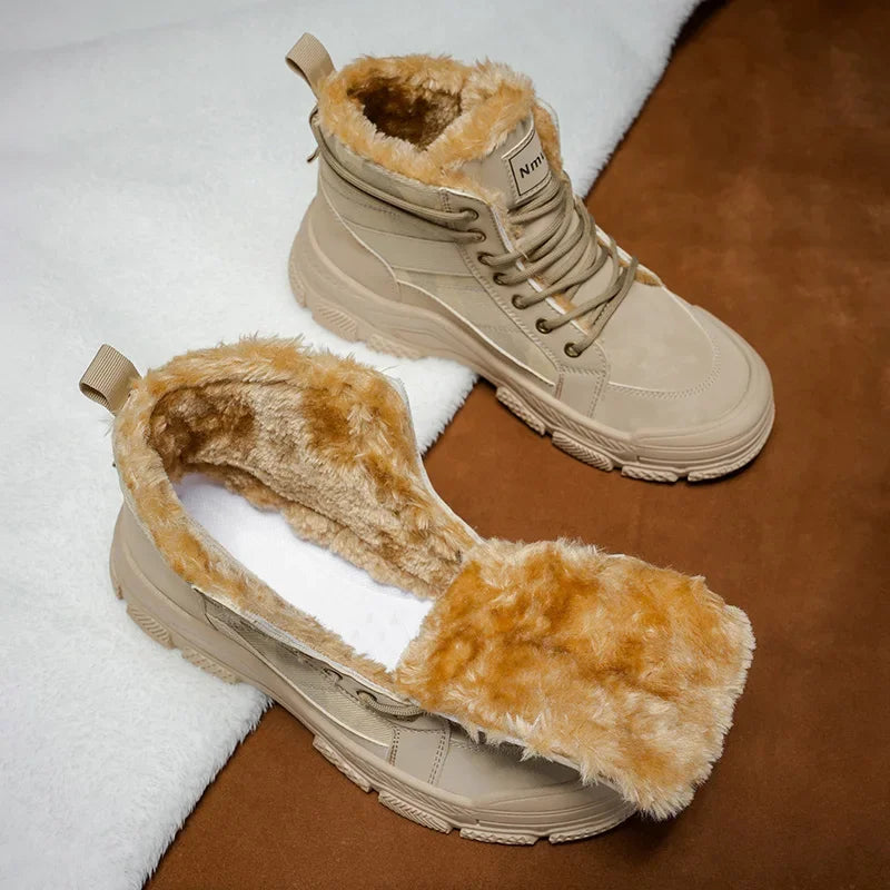 Ghete de iarnă călduroase cu căptușeală din velur Choice B2-M2299 - Mărimea EU 39-44, Toc 1-3 cm, Antiderapante