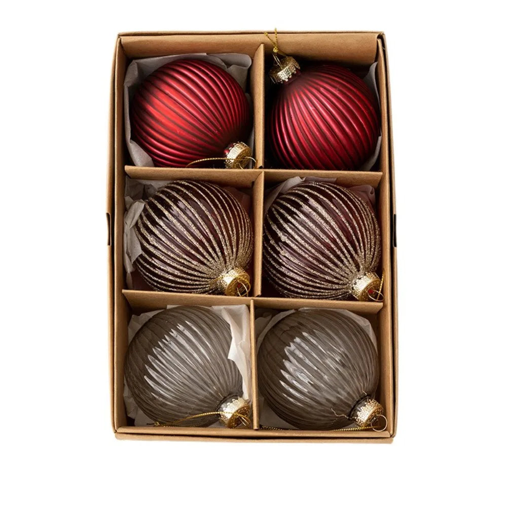 GlassCraft Weihnachtskugeln Delikat Gemalt - 6er Set Durchmesser 6 cm