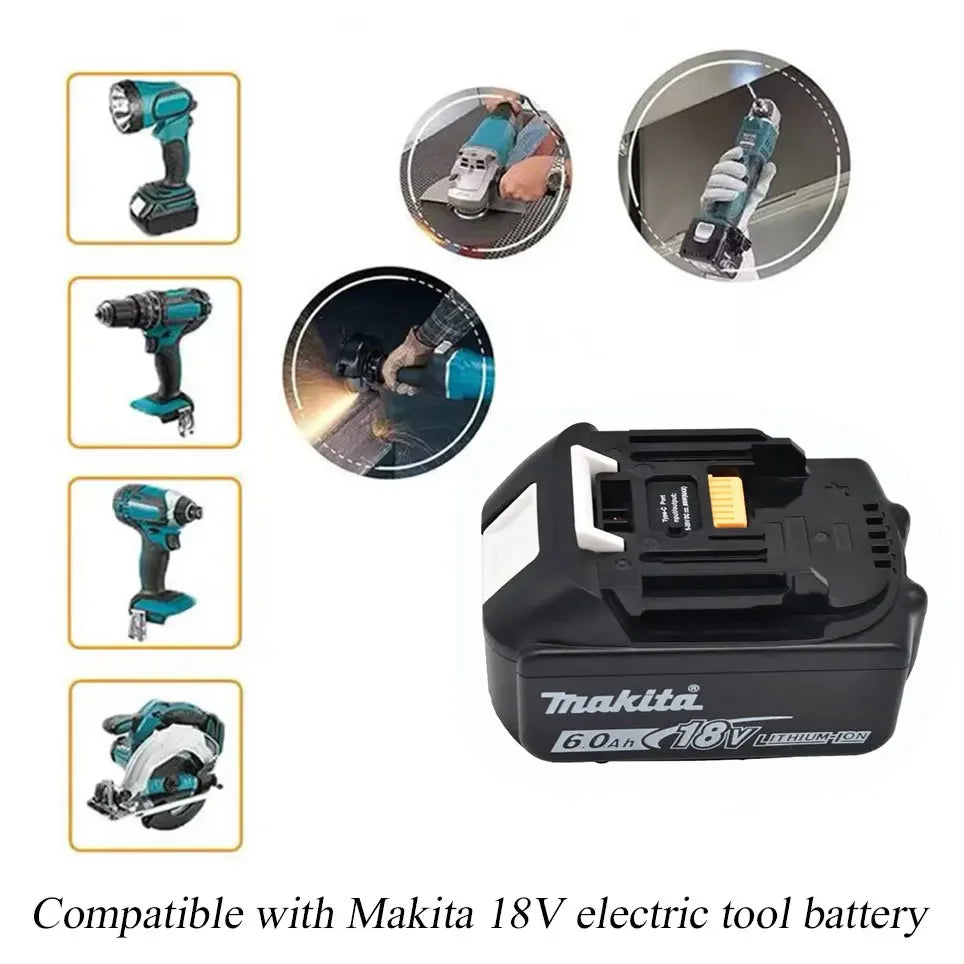 Makita 18V battery with Type-C port 65W input/output large capacity electric tool battery universal BL1860 BL1850 BL1840 BL1830