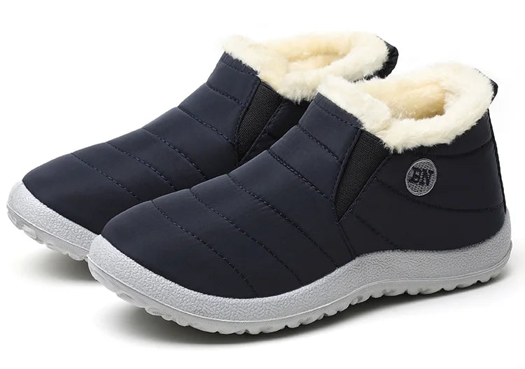 Ghete de iarnă pentru femei HAJINKCN, impermeabile, cu căptușeală - Mărimea 36-41, fără slip, până la gleznă