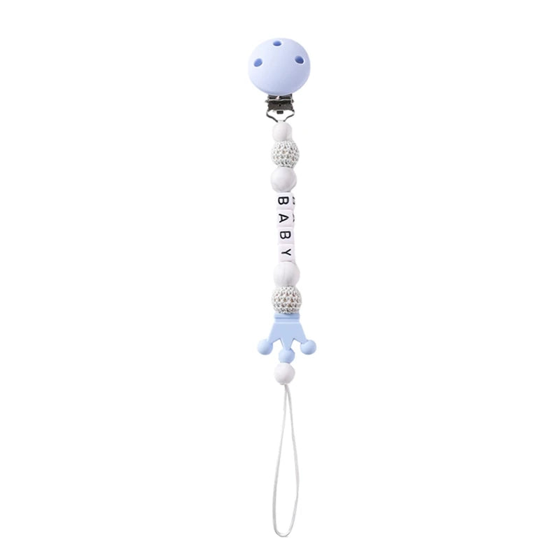 Baby Pacifier Chain Star Customizable Beads Wooden Pacifier Clips BPA Free Handmade Holder Chain Infant Nursing Teether Chain