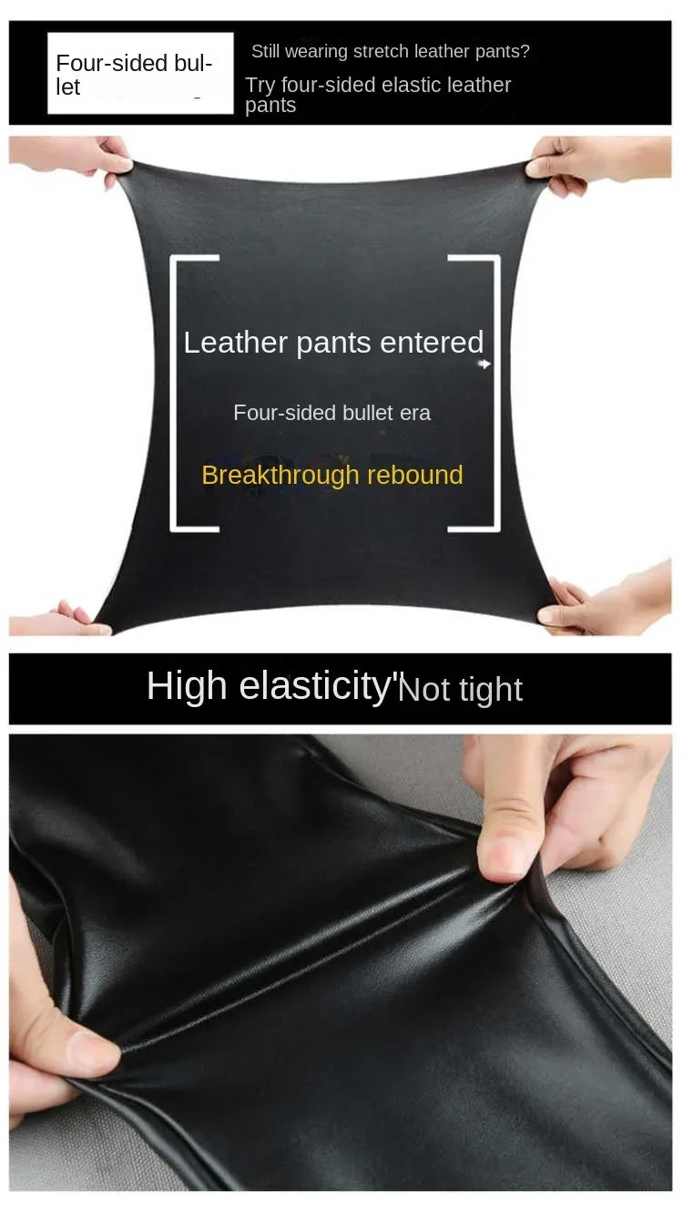 LederLux SlimFit Thermofutterhose - hohe Taille, dehnbar