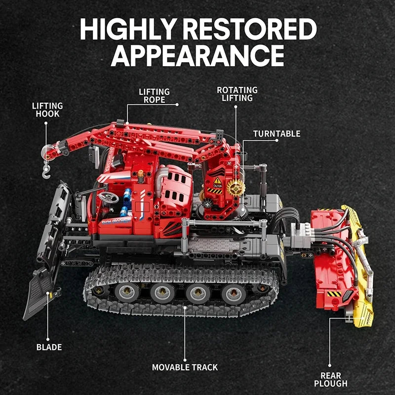 REOBRIX RC Schneefahrzeug Kran - 1100 Teile Akku 2.4G