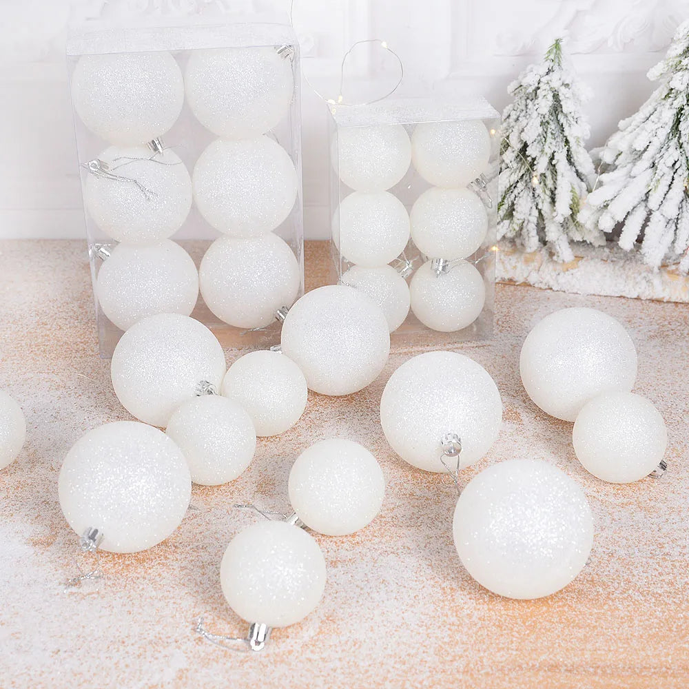 CHIXINHAPPYONE 40 Glitzer-Weihnachtskugel - Größe Ø3 cm, 6er Set