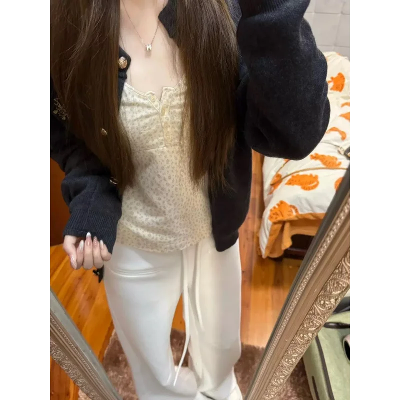 CN Guangdong Cardigan Locker Kurz Grau O-Neck Damen - Größe 4-16 Zoll, Polyester, Weich