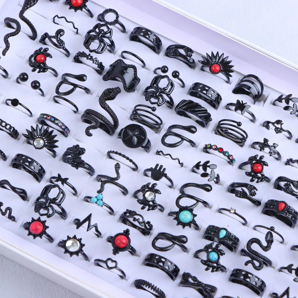 Zhang V Gui Punk Fingerring Set - 10/20/30/50 Stk Zink